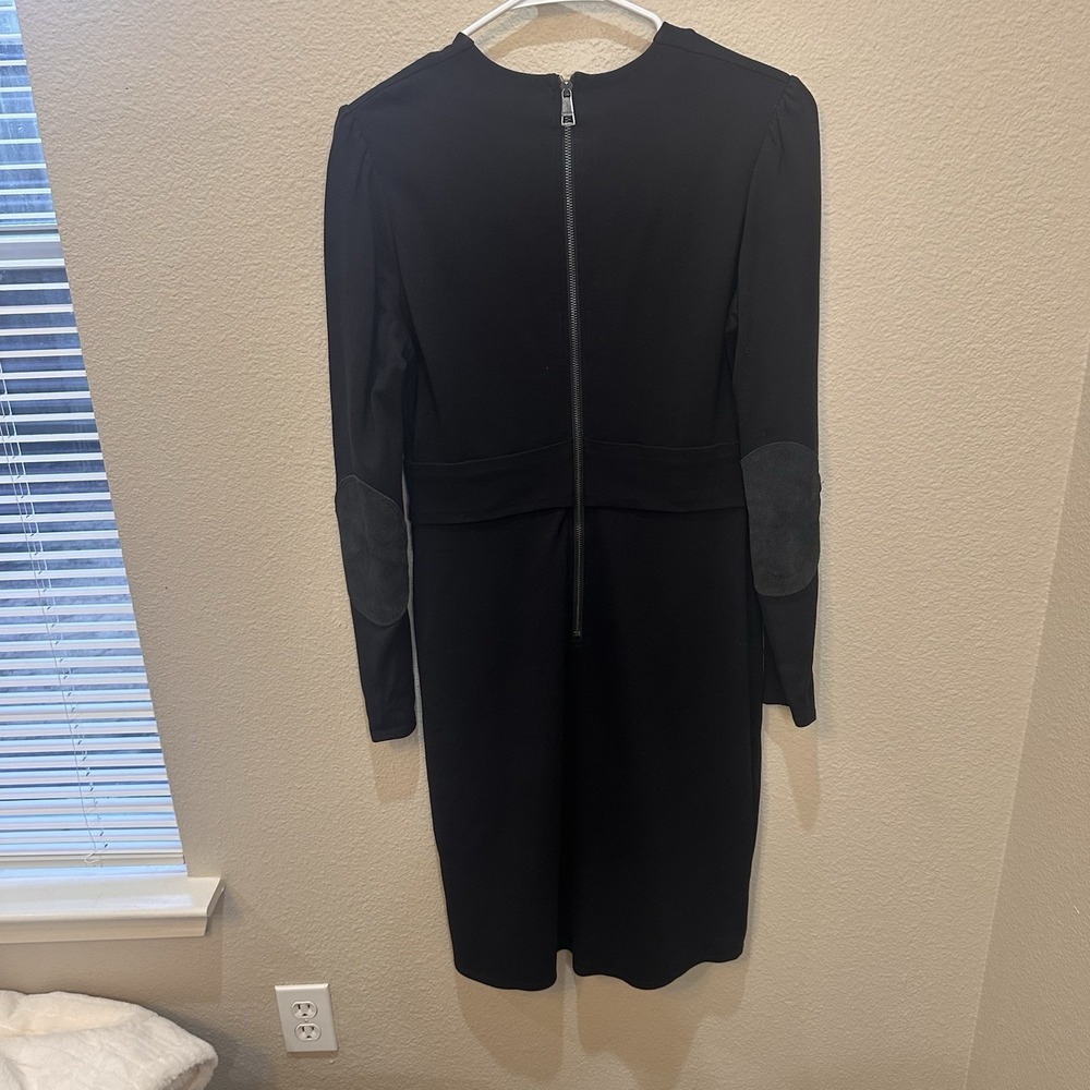 Burberry London Black Dress 10 Long Sleeve Knee Length Office Minimalist Luxury - Picture 11 of 14